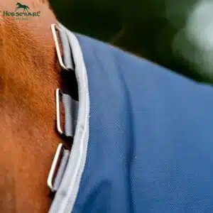 Couverture de paddock avec cou amovible Amigo Bravo 12 Plus heavy 400gr HORSEWARE AARP74 marine gris Sellerie Equinoxe