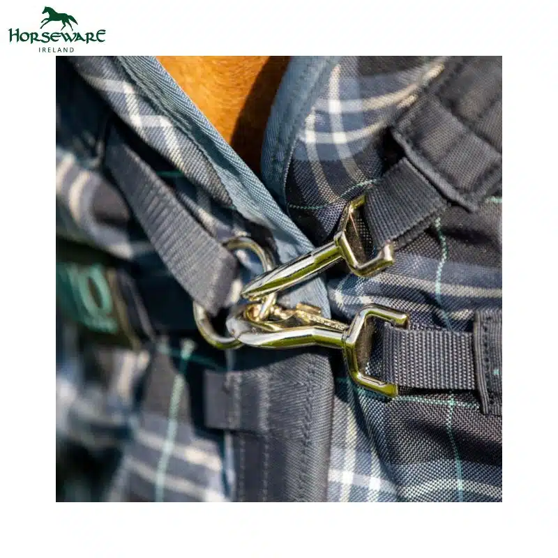Couverture de paddock avec cou amovible Rhino Plus Vari-Layer heavy 450gr HORSEWARE AABPV4 carreaux Sellerie Equinoxe Shop