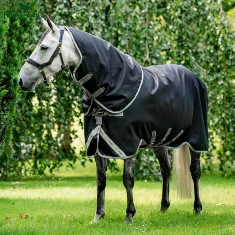 Couverture d'extérieur avec cou amovible Amigo Bravo 12 Plus heavy 400gr HORSEWARE AARP74 noir Sellerie Equinoxe Shop Fuveau