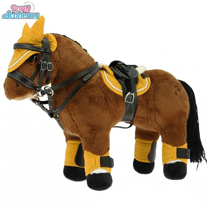 Mini-guêtres et protège-boulets poney jaune pour peluche PONY ACADEMY EQUITHEME 901424 Sellerie Equinoxe Shop Fuveau