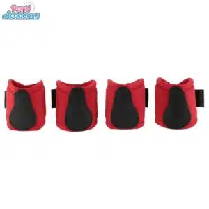 Mini-guêtres et protège-boulets rouge pour peluche PONY ACADEMY EQUITHEME 901424 Sellerie Equinoxe Shop Fuveau