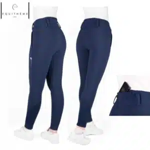 Pantalon d'équitation chauffant Heated Sierra marine EQUITHÈME 981100 Sellerie Equinoxe Shop Fuveau