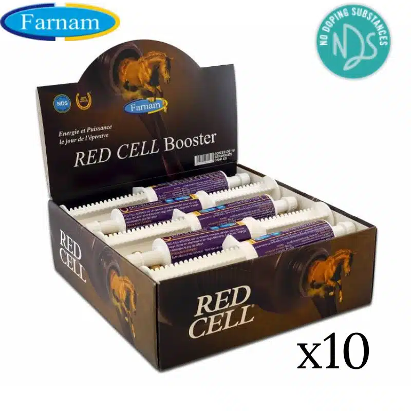 Red Cell Booster Farnam pack de 10 Energie et puissance cheval Sellerie Equinoxe Shop Fuveau