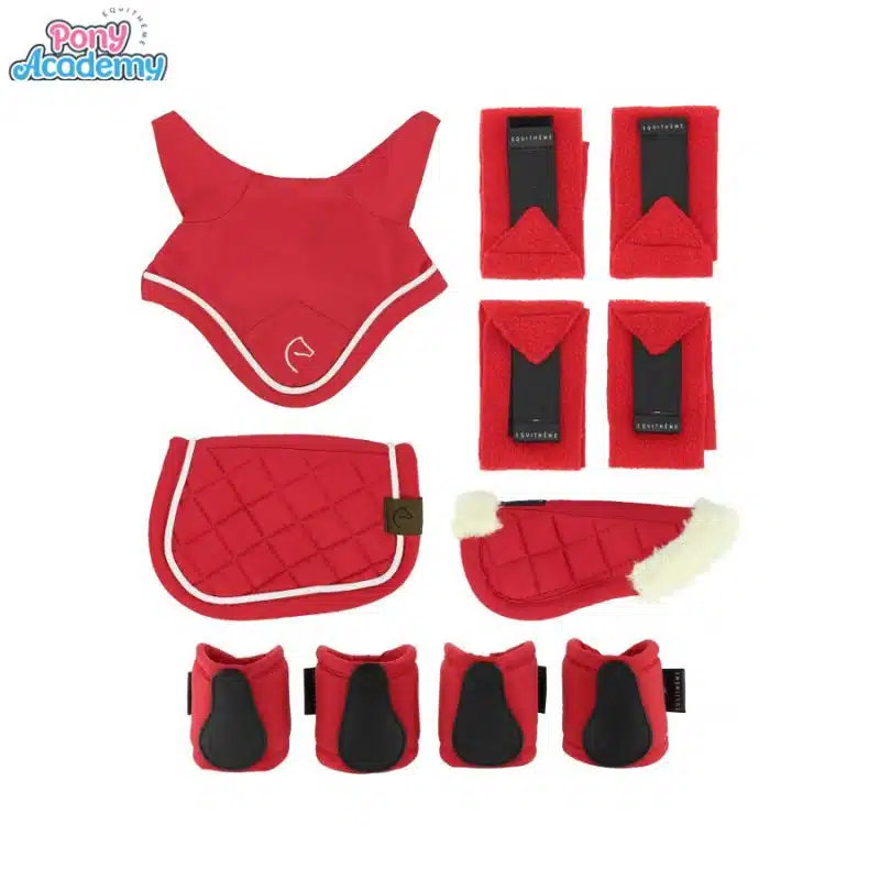 Set Mini accessoires rouge pour peluche PONY ACADEMY EQUITHEME 901427 Sellerie Equinoxe Shop Fuveau