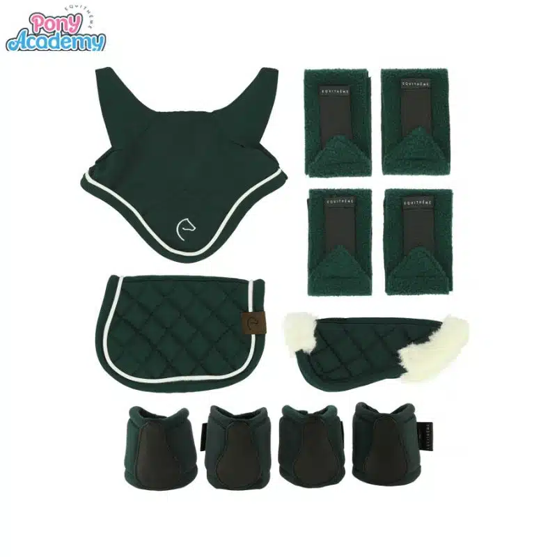 Set Mini accessoires vert foret pour peluche PONY ACADEMY EQUITHEME 901427 Sellerie Equinoxe Shop Fuveau