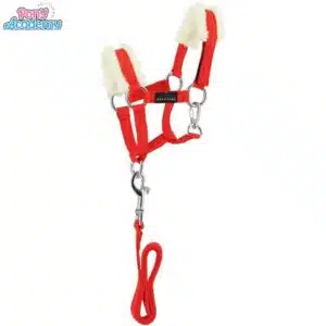 Set Mini licol avec longe rouge pour peluche PONY ACADEMY EQUITHEME 901426 Sellerie Equinoxe Shop Fuveau