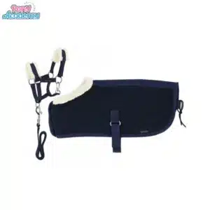 Set Mini licol couverture Peluche PONY ACADEMY EQUITHEME bleu marine Sellerie Equinoxe Shop Fuveau