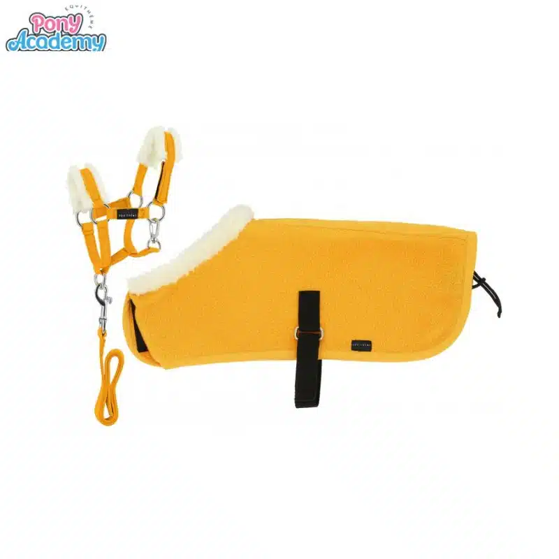 Set Mini licol couverture jaune Peluche PONY ACADEMY EQUITHEME Sellerie Equinoxe Shop Fuveau