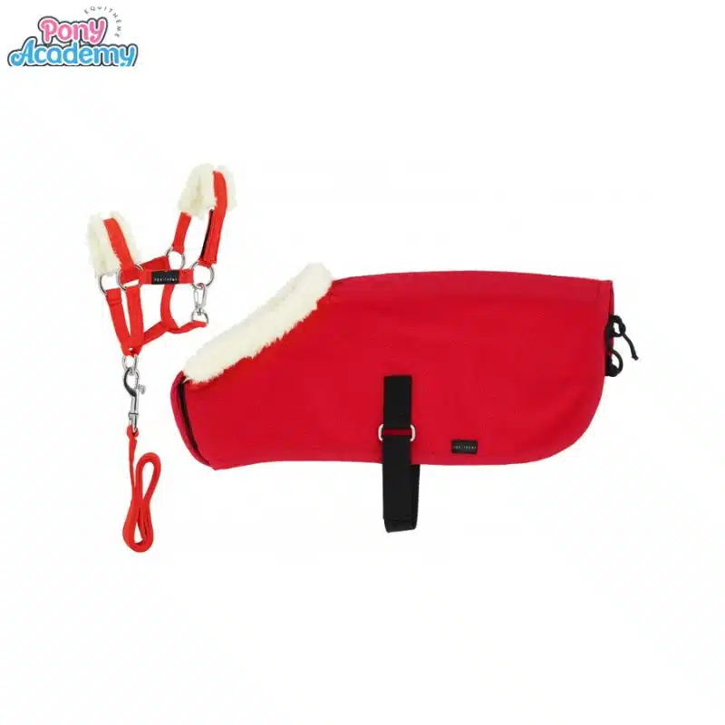 Set Mini licol couverture rouge Peluche PONY ACADEMY EQUITHEME Sellerie Equinoxe Shop Fuveau