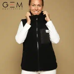 Veste d'équitation sans manches On GEM noir AW25 Sellerie Equinoxe Shop Veste d'équitation sans manches On GEM noir AW25 Sellerie Equinoxe Shop