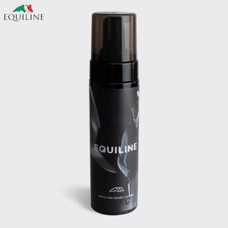 Flacon spray nettoyant Equiline 200 ml pour casque et gilet airbag d’équitation.