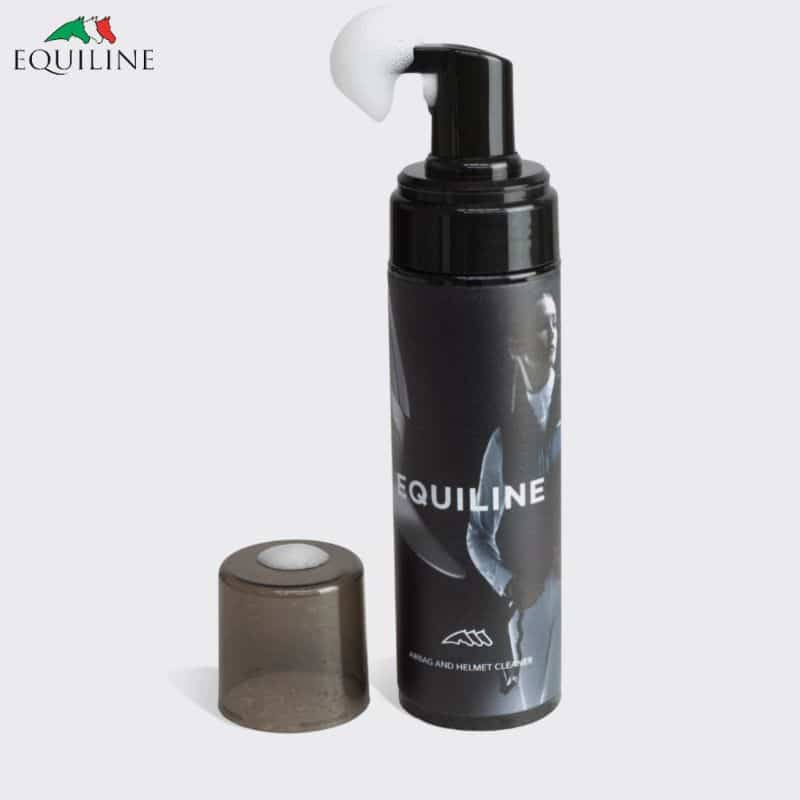 Mousse du spray nettoyant Equiline 200 ml pour casque et airbag d’équitation.