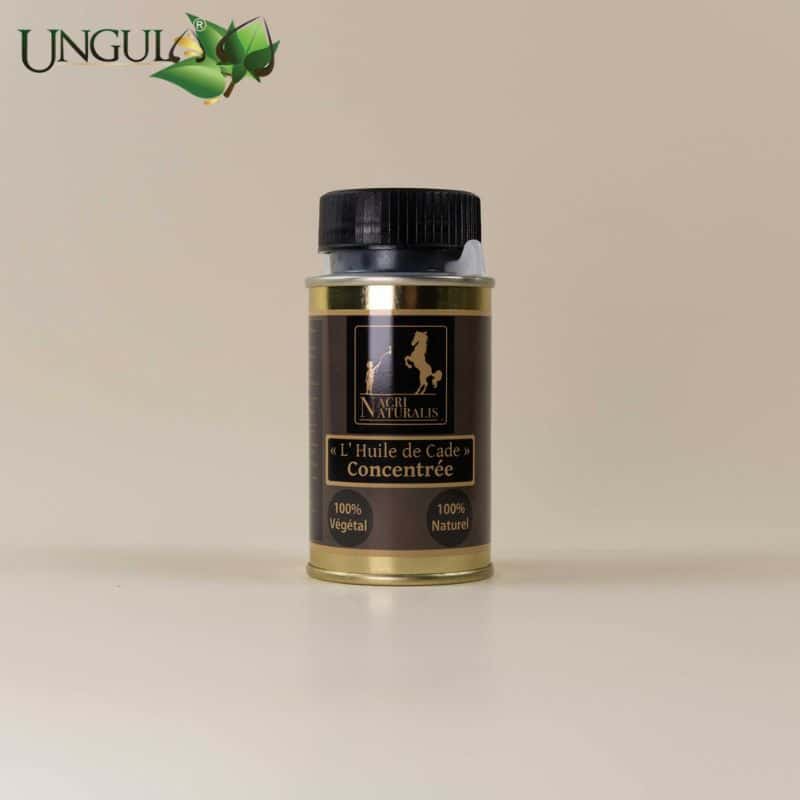 Flacon d’huile de cade pure pour fourchette et sole du cheval Ungula Naturalis 150 ml, vue de face