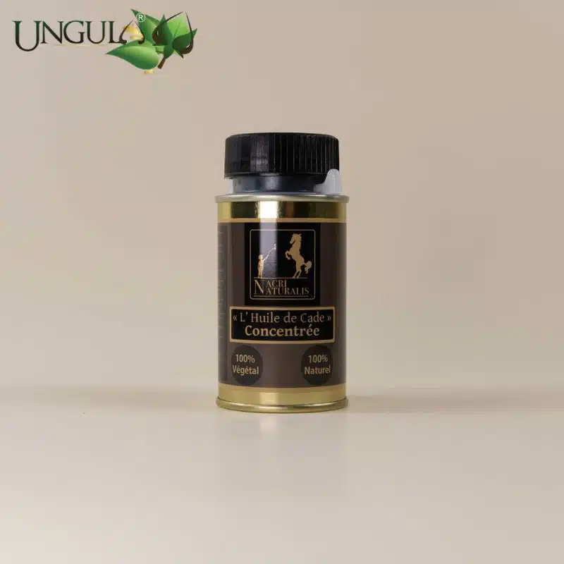 Flacon d’huile de cade pure pour fourchette et sole du cheval Ungula Naturalis 150 ml, vue de face