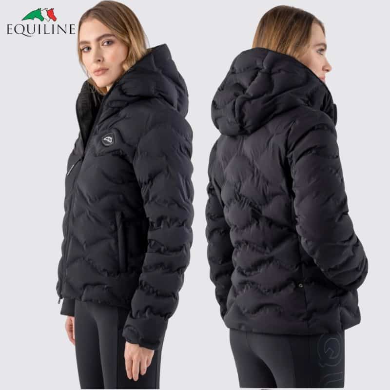 Doudoune d'équitation Femme Eco-Duvet Equiline EW125PQ10756006 noir Sellerie Equinoxe Shop Fuveau