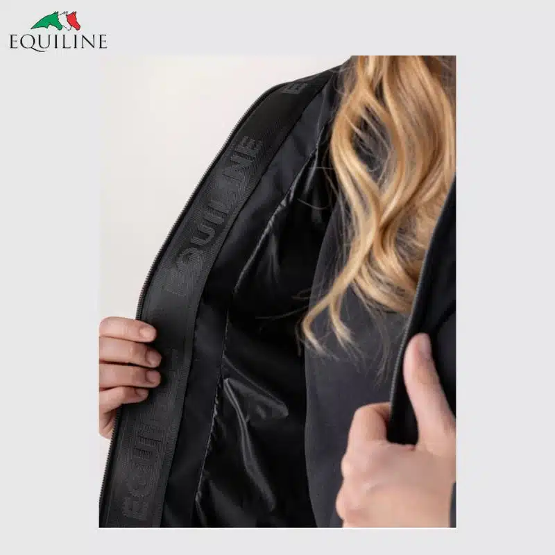 Doudoune d'équitation chaude Femme Duvet Equiline EW125PQ10756006 noir Sellerie Equinoxe Shop Fuveau