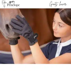 Gants d'équitation hiver chaud noir Eden by Pénélope Store 9806502 Sellerie Equinoxe Shop