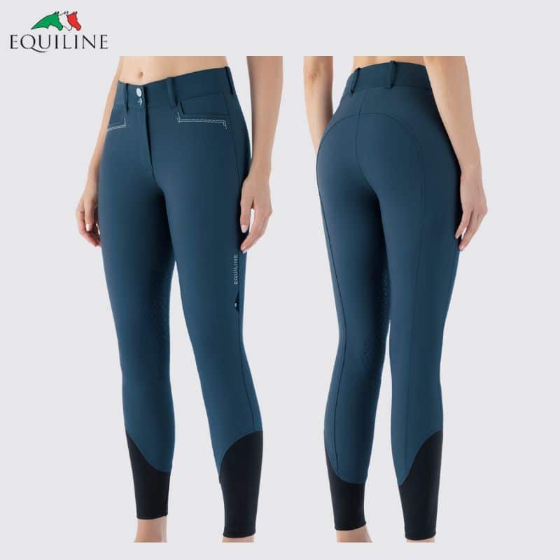 Pantalon ELVERKH grip genoux Femme Equiline EW025PN09195 legion blue Sellerie EQUINOXE SHOP Fuveau