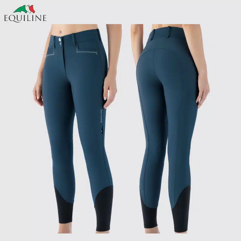 Pantalon ELVERKH grip genoux Femme Equiline EW025PN09195 legion blue Sellerie EQUINOXE SHOP Fuveau