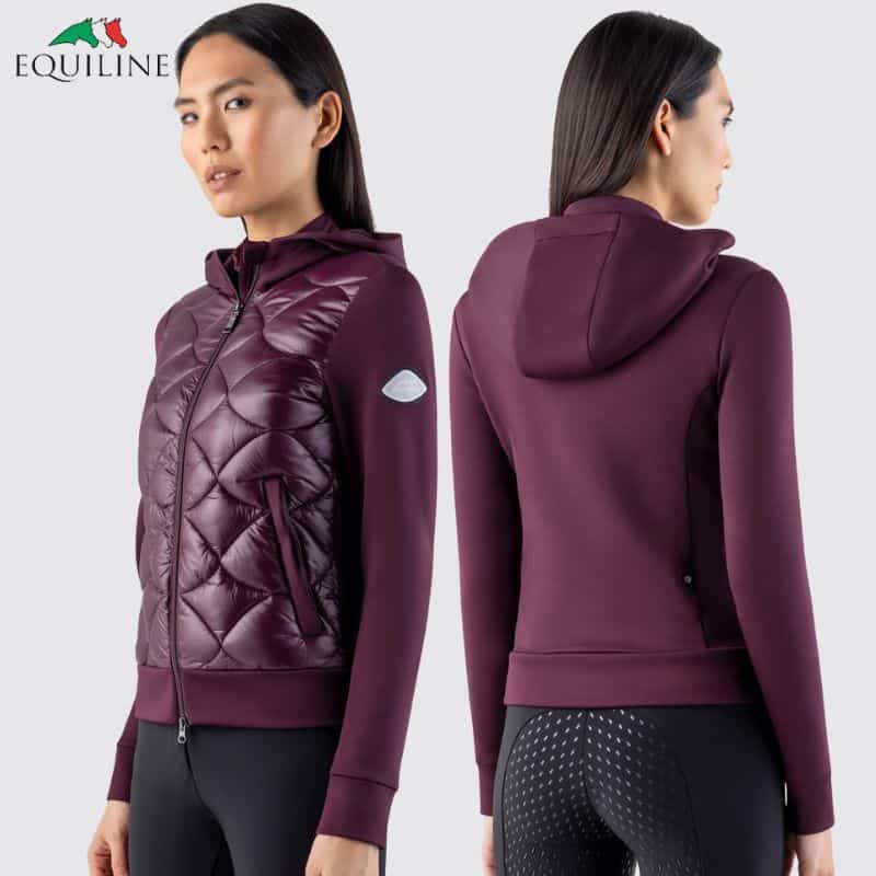 Sweat hybride bi-matière GOTEL Prune Femme Equiline EW125PR09881 Sellerie Equinoxe