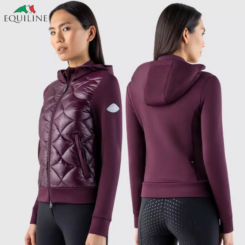 Sweat hybride bi-matière GOTEL Prune Femme Equiline EW125PR09881 Sellerie Equinoxe