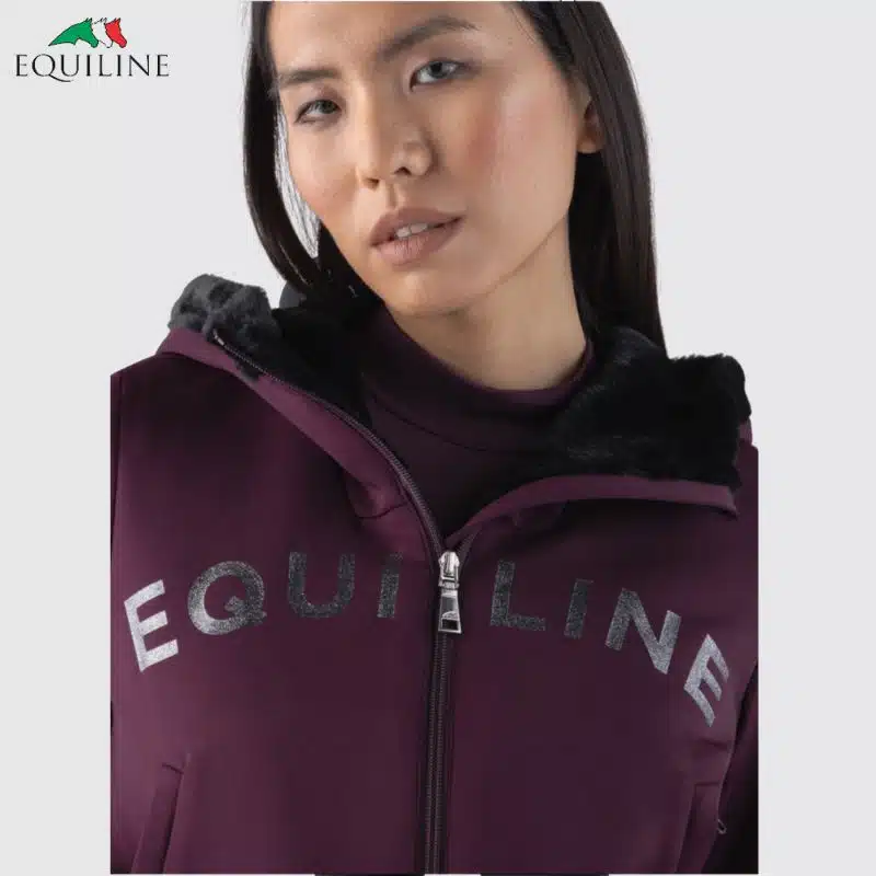 Sweat-shirt doublé Amaranth Prune Femme Equiline EW125PR09882407 prune Sellerie Equinoxe Shop
