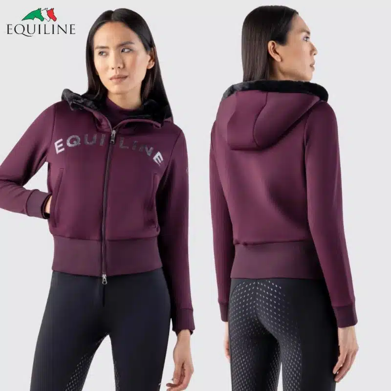 Sweat-shirt doublé moumoute Amaranth Prune Femme Equiline EW125PR09882407 prune Sellerie Equinoxe
