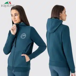 Sweat-shirt zippé à capuche Legion blue Femme Equiline EW025PR09874632 FW25 Sellerie Equinoxe