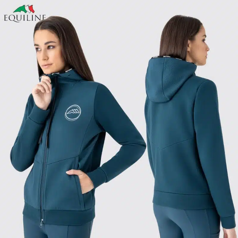 Sweat-shirt zippé à capuche Legion blue Femme Equiline EW025PR09874632 FW25 Sellerie Equinoxe