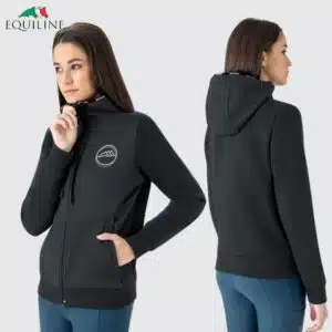 Sweat-shirt zippé à capuche noir Femme Equiline EW025PR09874006 FW25 Sellerie Equinoxe Sweat-shirt zippé à capuche noir Femme Equiline EW025PR09874006 FW25 Sellerie Equinoxe