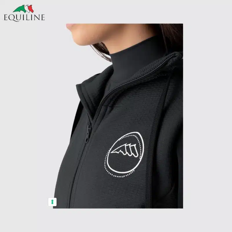 Sweat-shirt zippé à capuche noir Femme Equiline EW025PR09874006 Sellerie Equinoxe Sweat-shirt zippé à capuche noir Femme Equiline EW025PR09874006 Sellerie Equinoxe