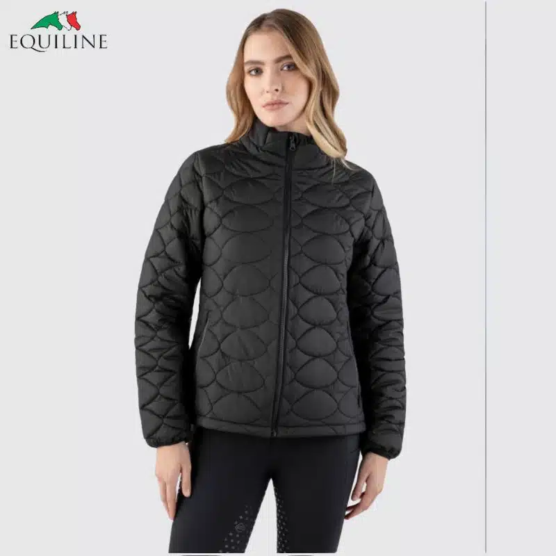 Veste d'hiver longue 2 en 1 doudoune Navy Peony Femme Equiline EW125PQ10759823 imperméable Sellerie Equinoxe Shop Fuveau