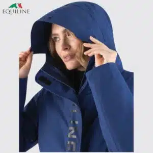 Veste d'hiver longue 3 en 1 imperméable Navy Peony Femme Equiline EW125PQ10759823 capuche Sellerie Equinoxe Shop Fuveau