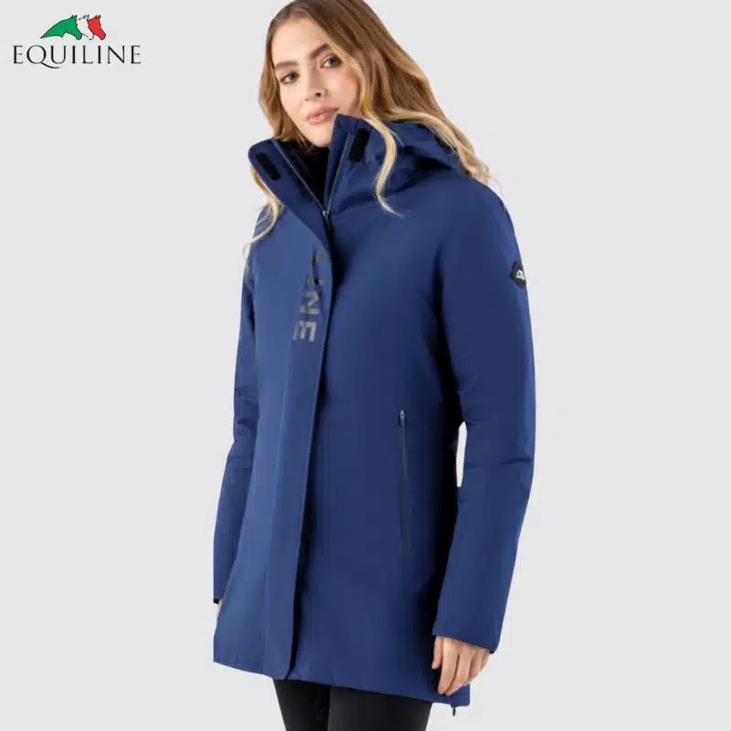 Veste longue 3 en 1 imperméable Navy Peony Femme Equiline EW125PQ10759823 bleu roi Sellerie Equinoxe Shop Fuveau
