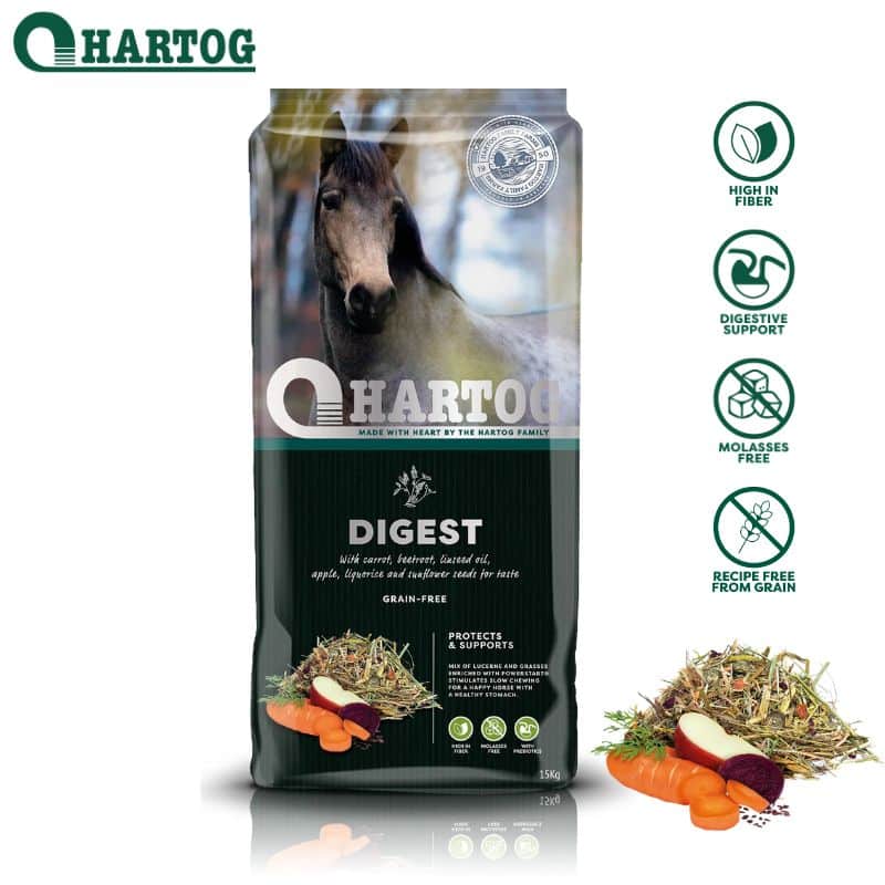 Hartog Digest aliment pour chevaux 15 kg estomac sensible intestins sensibles problèmes digestifs Sellerie Equinoxe Shop fuveau