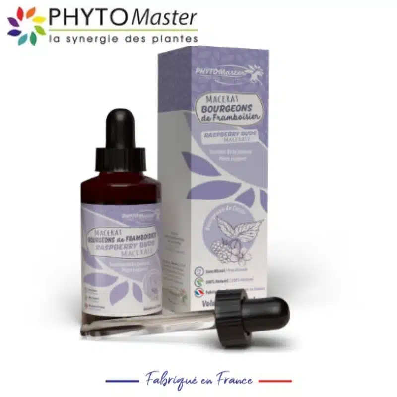 MACÉRÂT DE BOURGEONS DE FRAMBOISIER gemmothérapie PHYTO MASTER 152050160B chaleurs douloureuses jument SELLERIE EQUINOXE SHOP FUVEAU