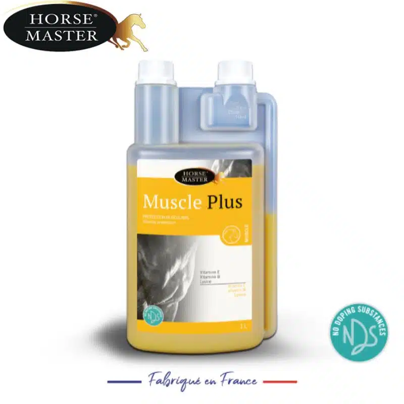 MUSCLE PLUS vitamine E B Lysine Protection muscle du cheval Horse Master 0120403 Sellerie Equinoxe Shop Fuveau