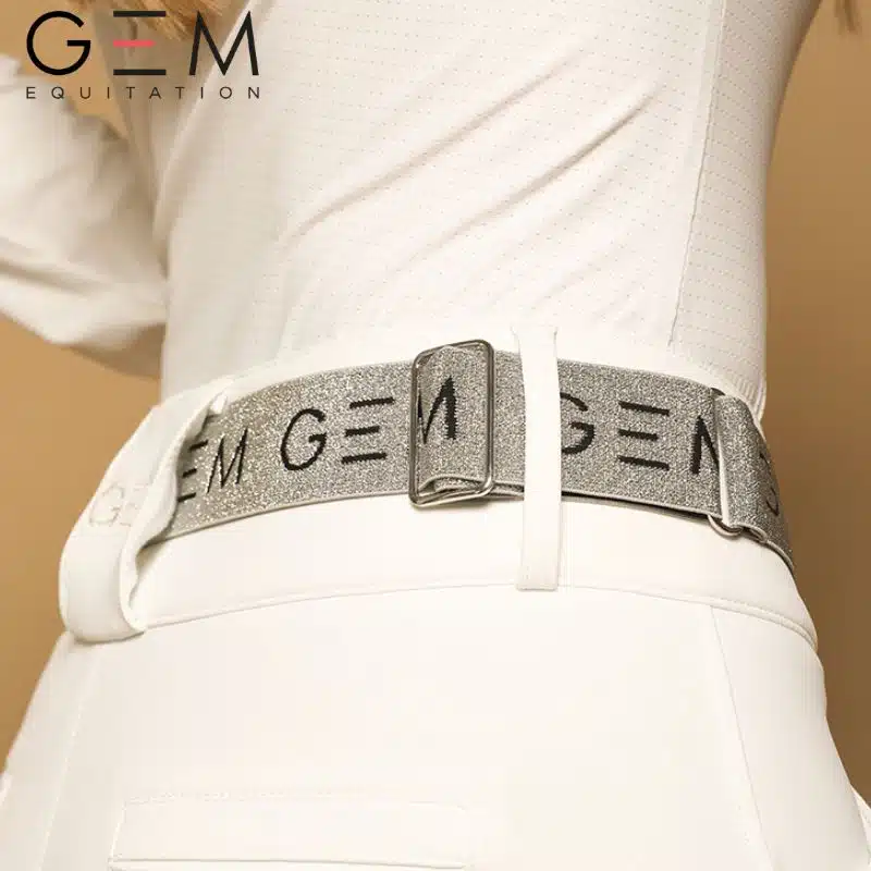 Ceinture ZAZA GEM EQUITATION ARGENT NOIR SS26 Sellerie Equinoxe Shop Fuveau
