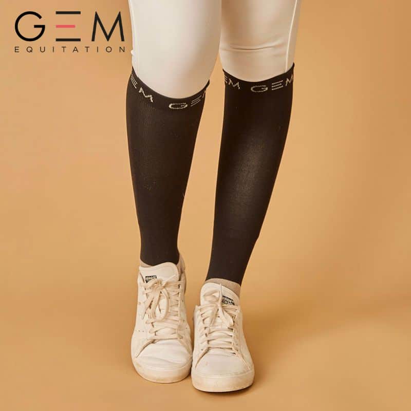 Chaussettes LOVE GEM EQUITATION noir argent SS26 Sellerie Equinoxe Shop Fuveau