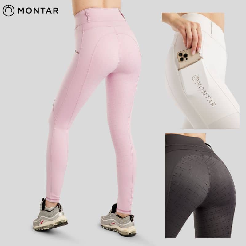 Pantalon d'équitation MoLila Pull On w. Champagne Crystals and Crystals Tape Fullgrip Slate MONTAR 26225 BY SELLERIE EQUINOXE SHOP FUVEAU
