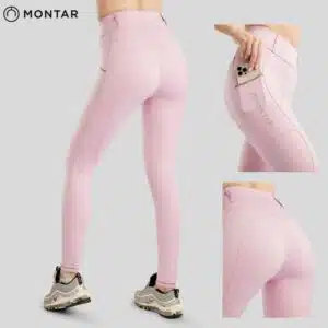 Pantalon d'équitation MoLila Pull On w. Champagne Crystals and Crystals Tape Fullgrip Slate PINK MONTAR 26225 223 rose paillettes BY SELLERIE EQUINOXE SHOP FUVEAU ETE 2026
