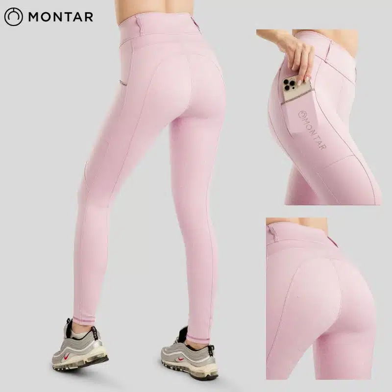 Pantalon d'équitation MoLila Pull On w. Champagne Crystals and Crystals Tape Fullgrip Slate PINK MONTAR 26225 223 rose paillettes BY SELLERIE EQUINOXE SHOP FUVEAU ETE 2026