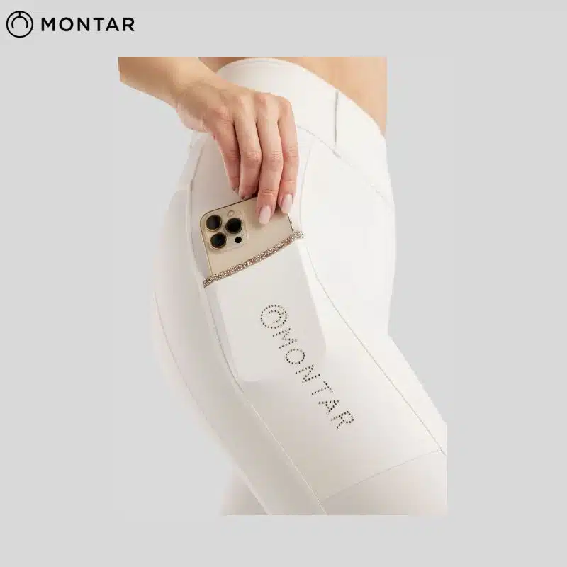 Pantalon d'équitation MoLila Pull On w. Champagne Crystals and Crystals Tape Fullgrip Slate WHITE MONTAR 26225 13 blanc BY SELLERIE EQUINOXE SHOP FUVEAU paillettes