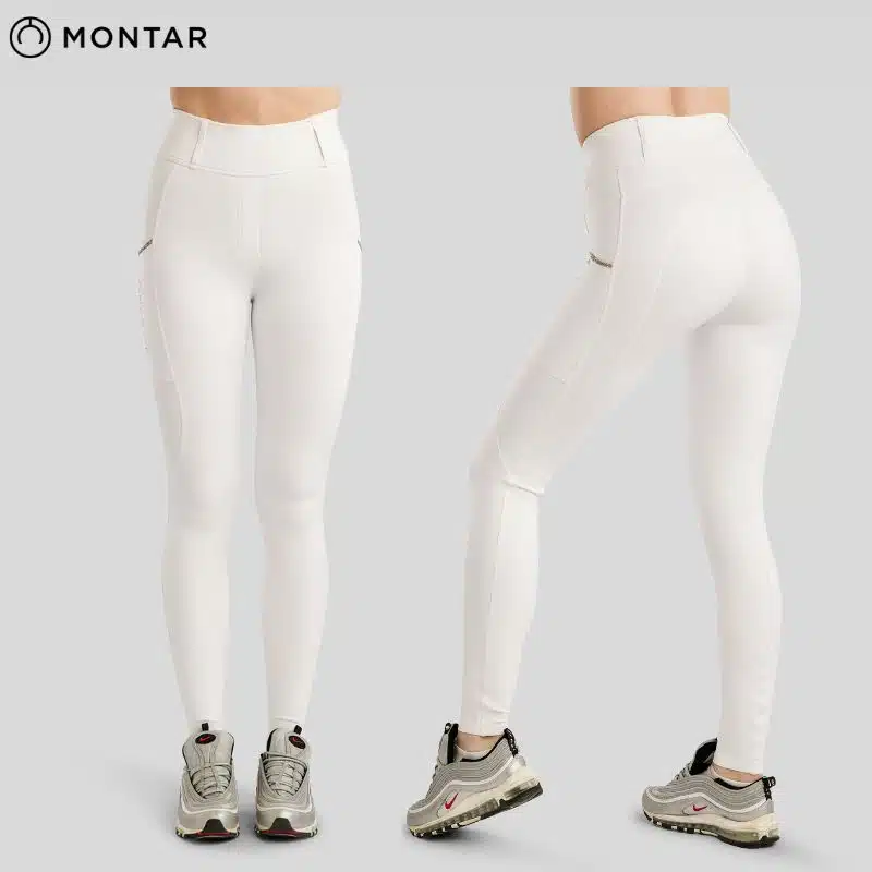 Pantalon d'équitation MoLila Pull On w. Champagne Crystals and Crystals Tape Fullgrip Slate WHITE MONTAR 26225 13 blanc BY SELLERIE EQUINOXE SHOP FUVEAU