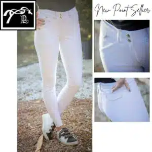 Pantalon d'équitation new point sellier 979924 blanc Pénélope Store Sellerie Equinoxe Shop Fuveau