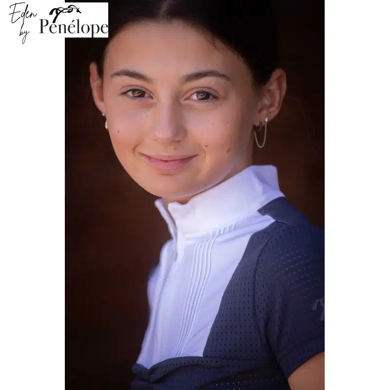 Polo de concours fille manches courtes EDEN BY PENELOPE Florence Mesh marine équitation enfant 987923 EDEN BY PENELOPE COLLECTION SELLERIE EQUINOXE SHOP