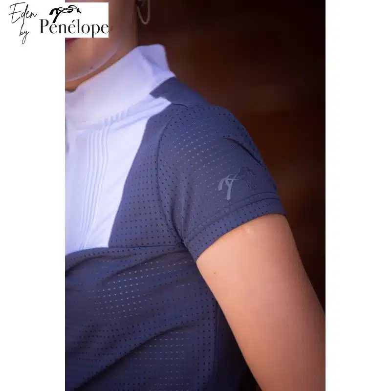 Polo de concours manches courtes EDEN BY PENELOPE Florence Mesh marine équitation enfant 987923 EDEN BY PENELOPE COLLECTION SELLERIE EQUINOXE SHOP FUVEAU