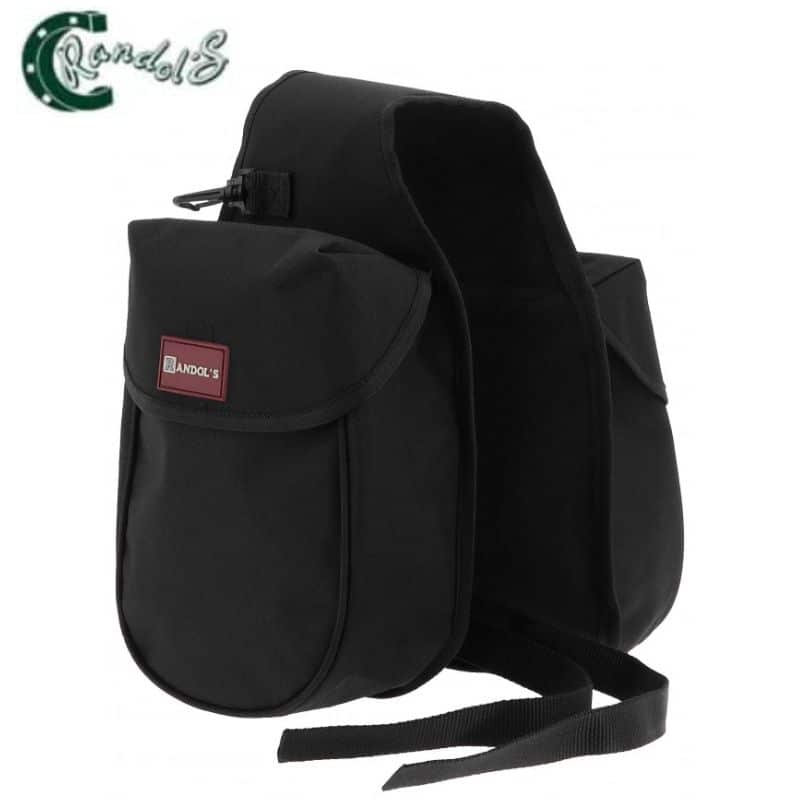 Sacoche de randonnée avant double noir RANDOL'S 801006 cheval Sellerie Equinoxe Shop