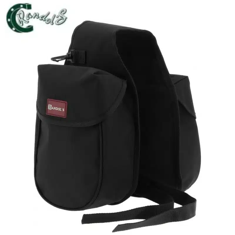Sacoche de randonnée avant double noir RANDOL'S 801006 cheval Sellerie Equinoxe Shop