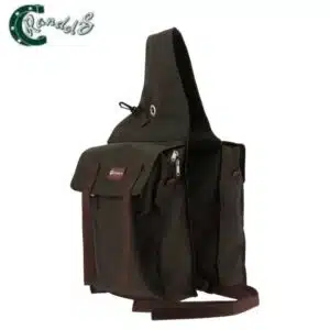 Sacoche de randonnée double à rabats choco RANDOL'S 801007 cheval Sellerie Equinoxe Shop